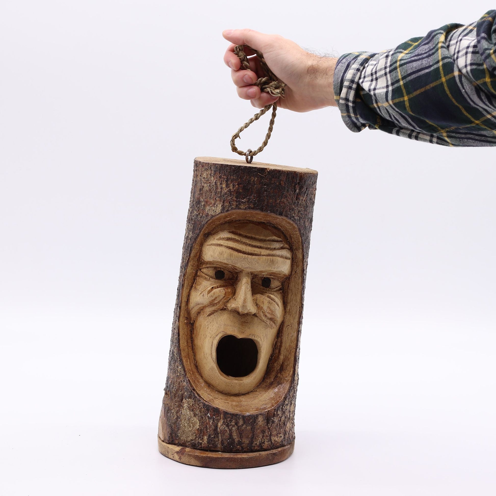 Tree Trunk Face - Bird House - Grumpy Old Man - Image tree-trunk-face--bird-house--grumpy-old-man-birdb-08