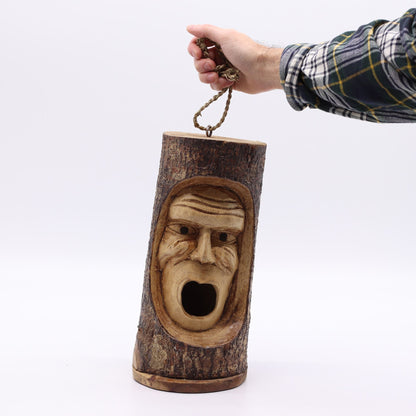Tree Trunk Face - Bird House - Grumpy Old Man - Image tree-trunk-face--bird-house--grumpy-old-man-birdb-08