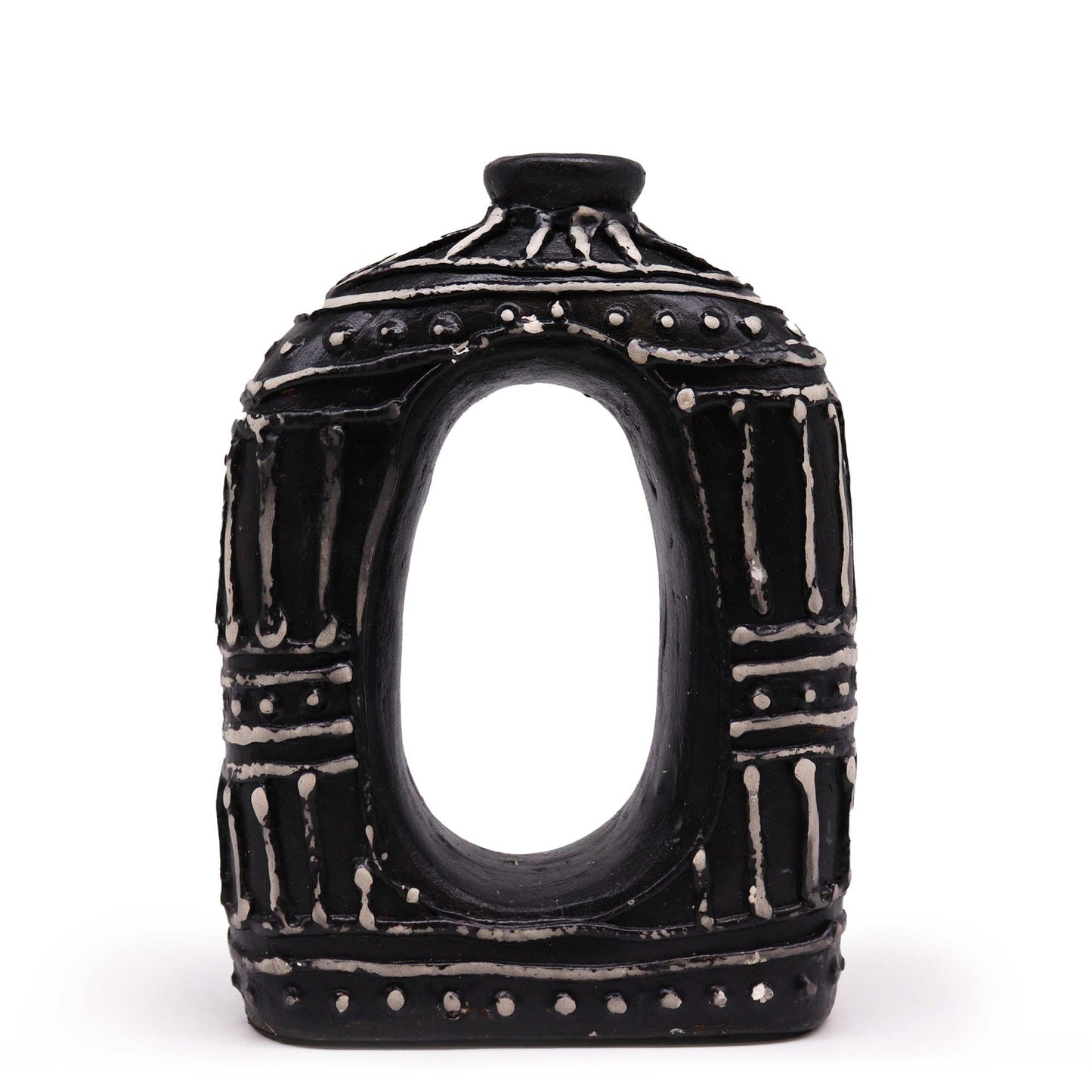 Oval Donut Shaped Vase - Chocolate 23cm - Image oval-donut-shaped-vase--chocolate-23cm-bcv-12