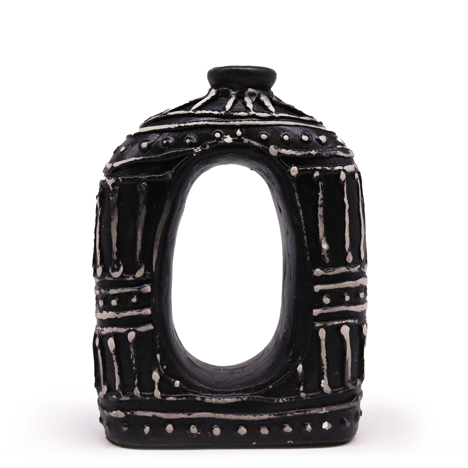 Oval Donut Shaped Vase - Chocolate 23cm - Image oval-donut-shaped-vase--chocolate-23cm-bcv-12
