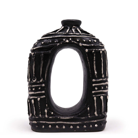 Oval Donut Shaped Vase - Chocolate 23cm - Image oval-donut-shaped-vase--chocolate-23cm-bcv-12