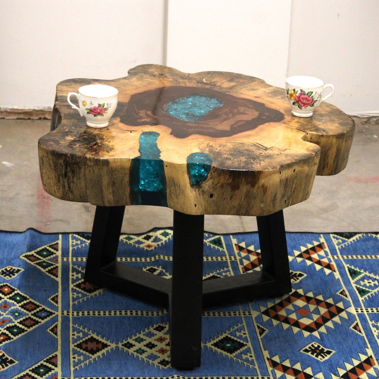 Tamarind and Resin Coffee Table - Aqua - Image tamarind-and-resin-coffee-table--aqua-rwa-01