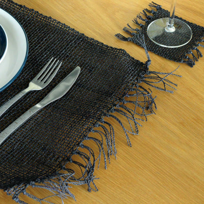 Seagrass Fringe Natural Placemat - Black - Image seagrass-fringe-natural-placemat--black-natpm-09