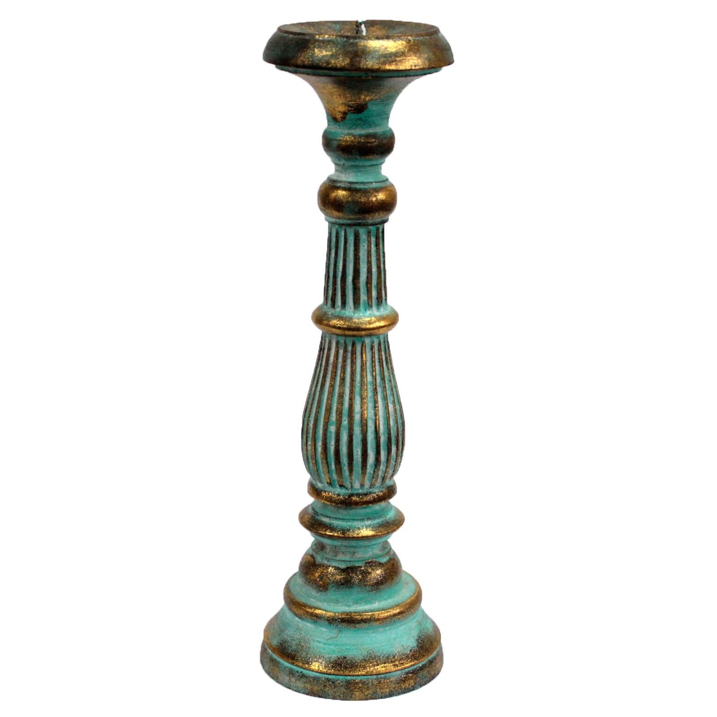 Large Candle Stand - Turquois Gold - Image large-candle-stand--turquois-gold-vinstics-04