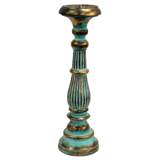 Large Candle Stand - Turquois Gold - Image large-candle-stand--turquois-gold-vinstics-04