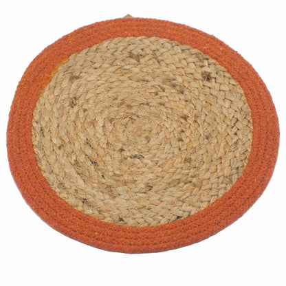 Natural Place Mat - Jute & Cotton 30cm - Clay Border - Image natural-place-mat--jute--cotton-30cm--clay-border-npmat-05
