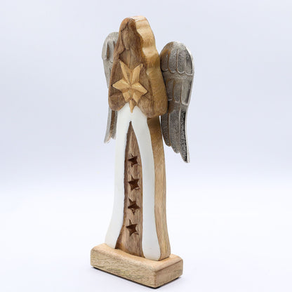 Large Mango Wood Star Angel Metal Wings & Enamel Detail - Image large-mango-wood-star-angel-metal-wings--enamel-detail-wang-12