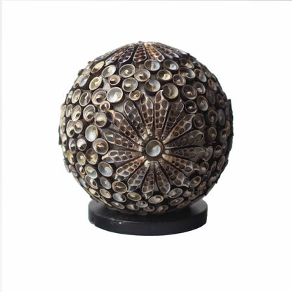 Boho Sea Shell Lamp - Chocolate Twist Globe - 15cm - Image boho-sea-shell-lamp--chocolate-twist-globe--15cm-bbsl-05