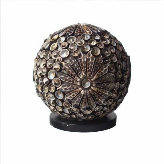 Boho Sea Shell Lamp - Chocolate Twist Globe - 15cm - Image boho-sea-shell-lamp--chocolate-twist-globe--15cm-bbsl-05