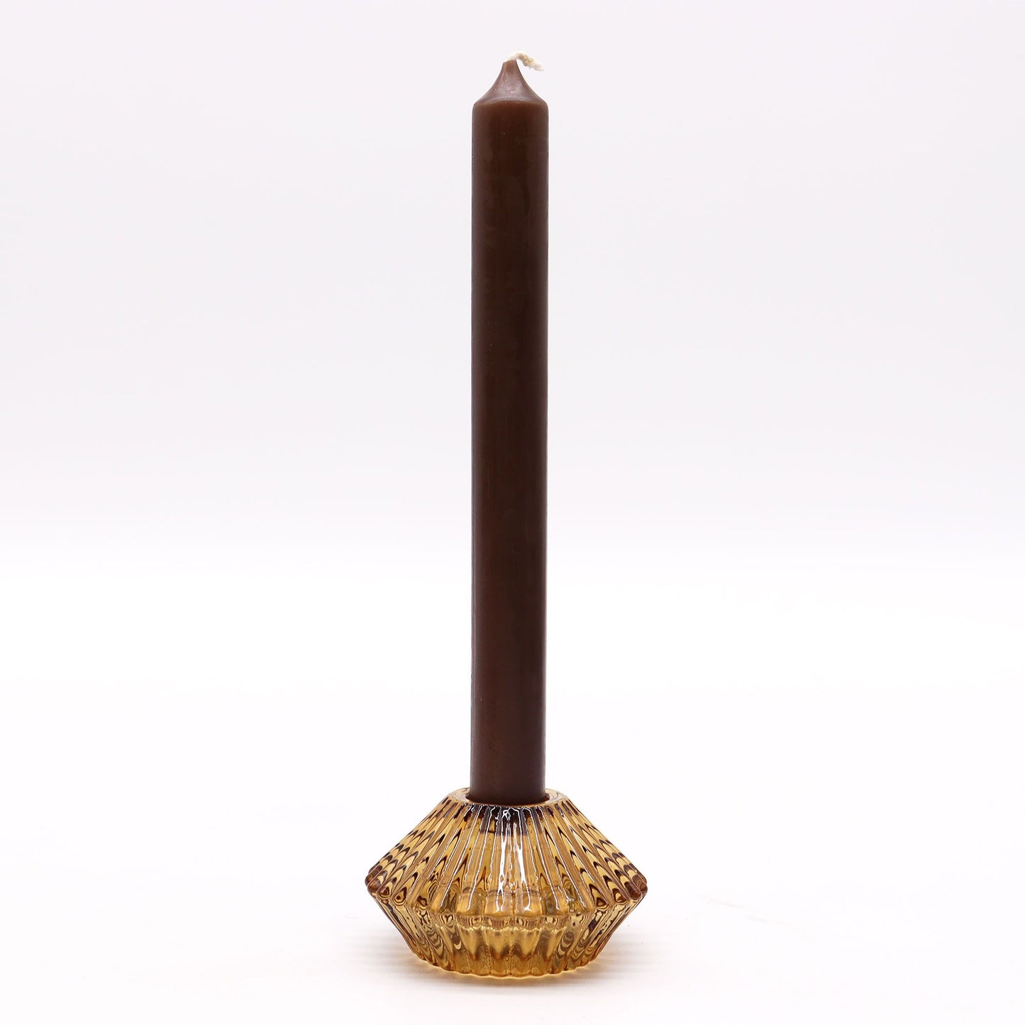 Flower Flip Dinner Candle / Tealight Holder - Antique Amber - Image flower-flip-dinner-candle--tealight-holder--antique-amber-gchd-12
