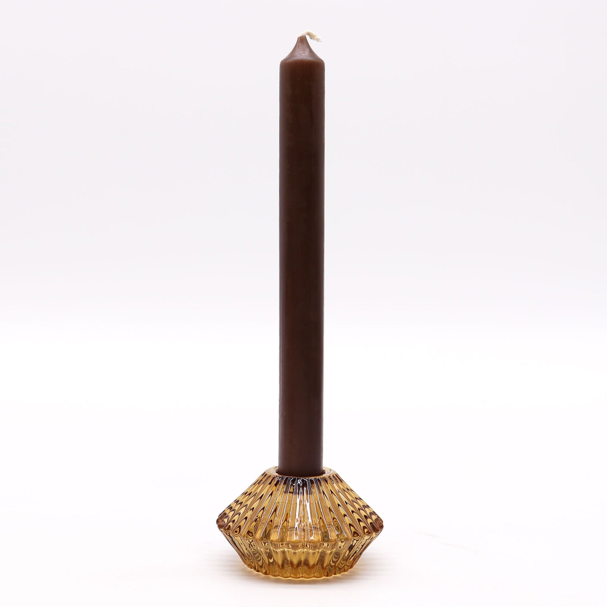 Flower Flip Dinner Candle / Tealight Holder - Antique Amber - Image flower-flip-dinner-candle--tealight-holder--antique-amber-gchd-12