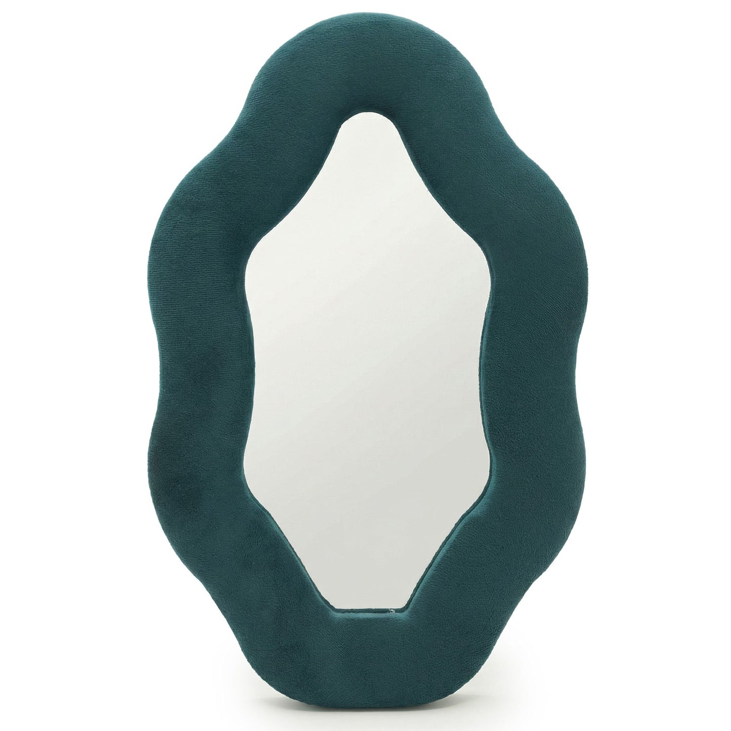 Soft Squiggly Mirror – Oval Pebble – Royal Teal (20.5x32.5x2.3cm) - Image soft-squiggly-mirror--oval-pebble--royal-teal-205x325x23cm-ssm-02