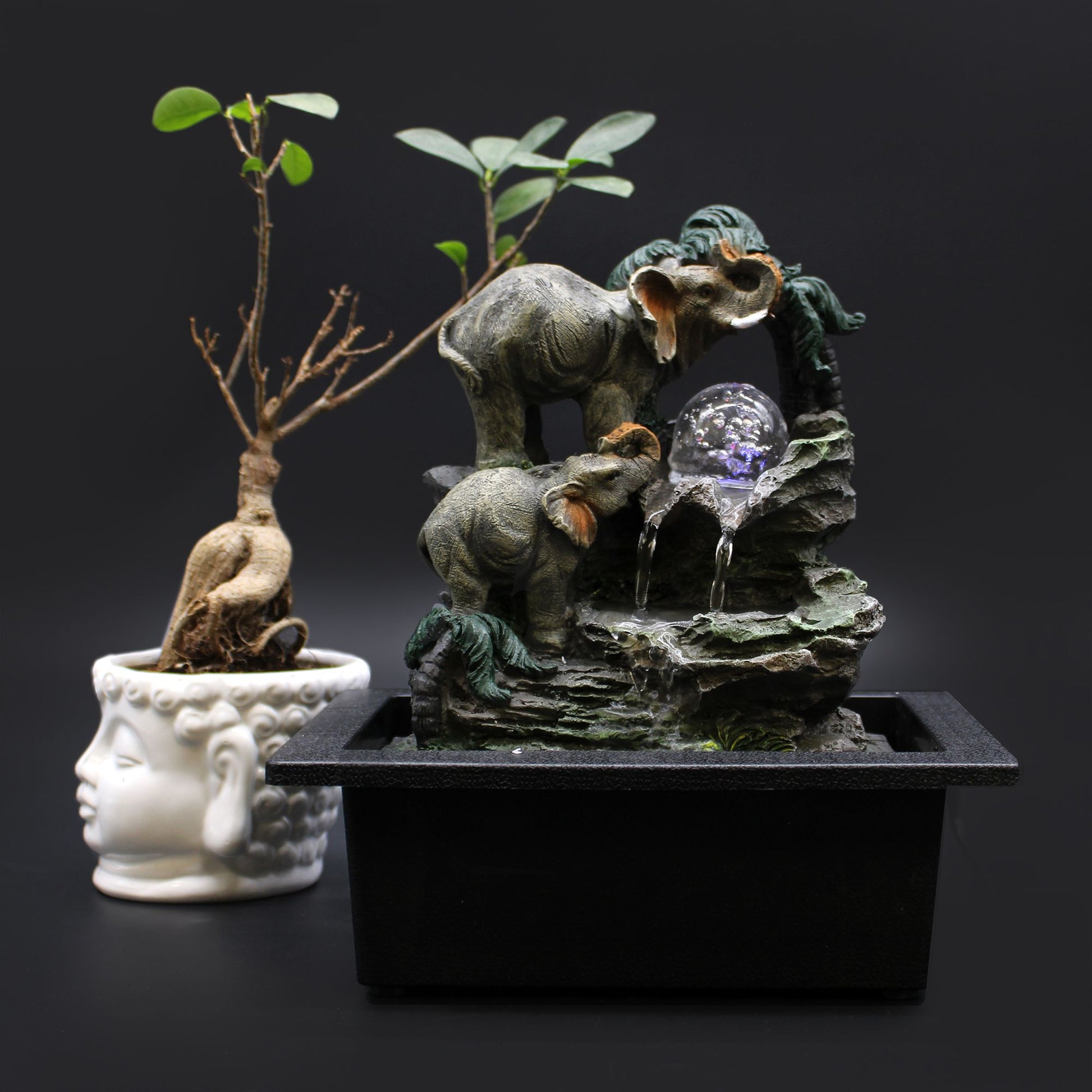 Tabletop Water Feature - 30cm - Elephant Family - Image tabletop-water-feature--30cm--elephant-family-waterf-07