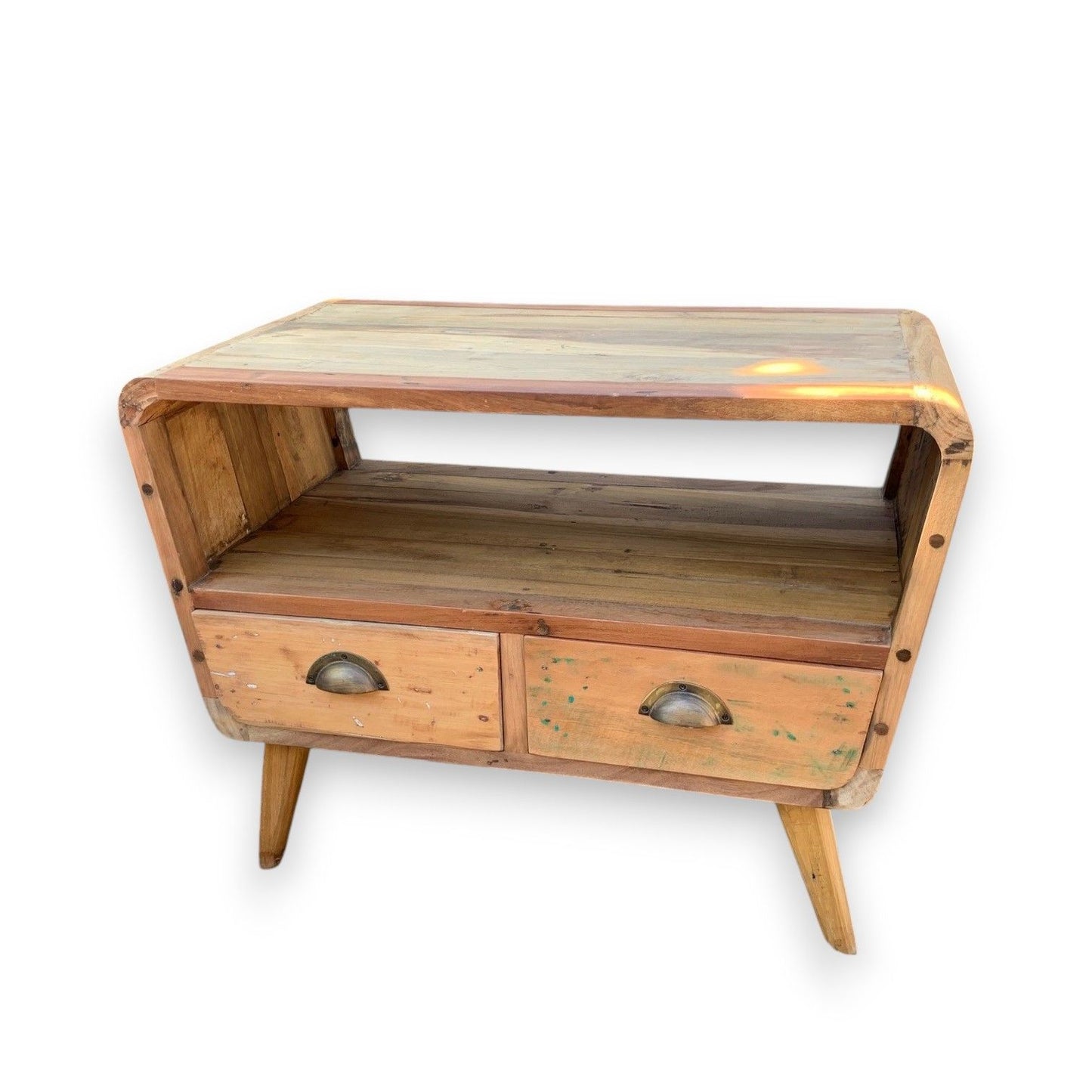 Small TV Stand with 2 Draws Round - Recycled Wood - Image small-tv-stand-with-2-draws-round--recycled-wood-acshop-13