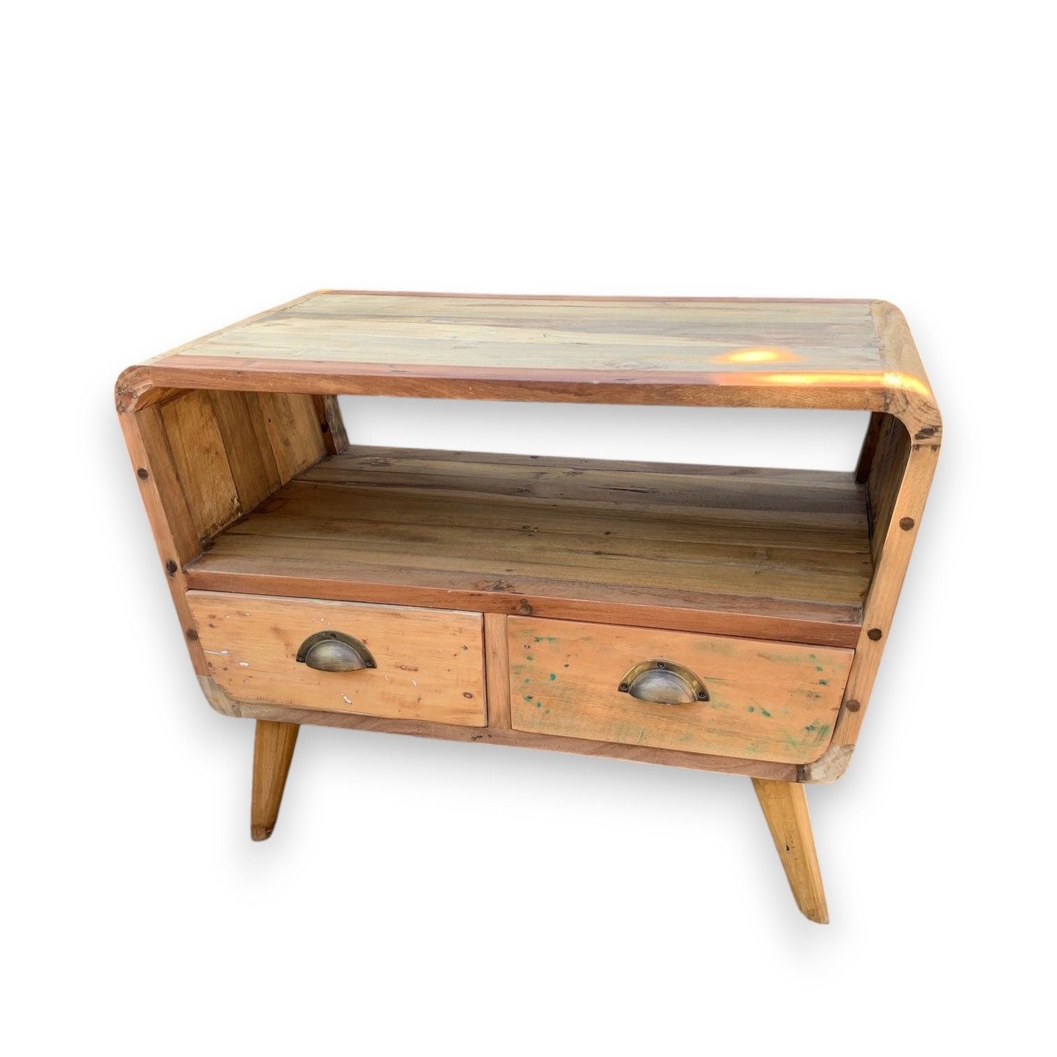 Small TV Stand with 2 Draws Round - Recycled Wood - Image small-tv-stand-with-2-draws-round--recycled-wood-acshop-13