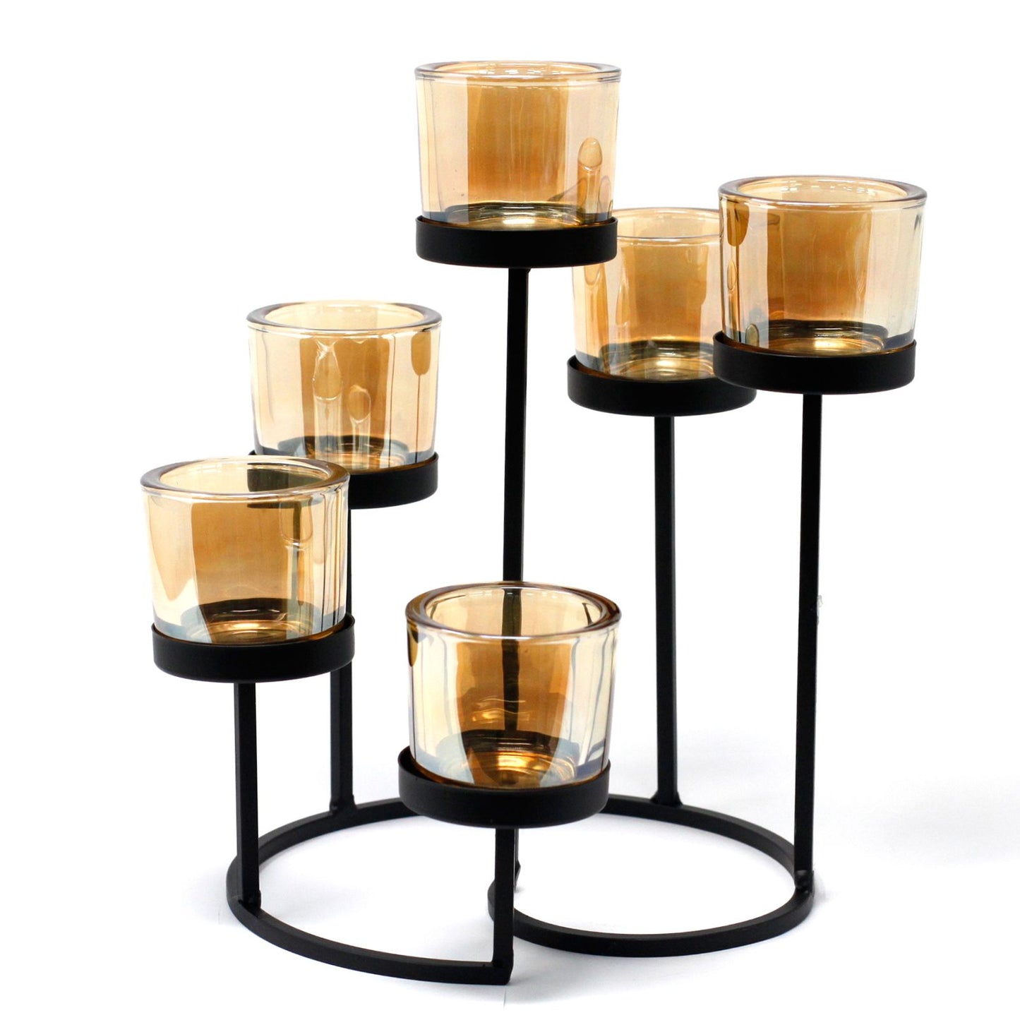 Centrepiece Iron Votive Candle Holder - 6 Cup Circule Tree - Image centrepiece-iron-votive-candle-holder--6-cup-circule-tree-civch-08
