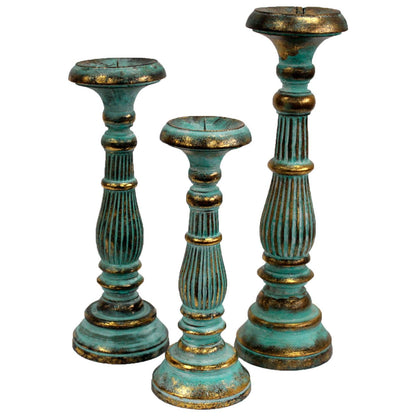 Large Candle Stand - Turquois Gold - Image large-candle-stand--turquois-gold-vinstics-04