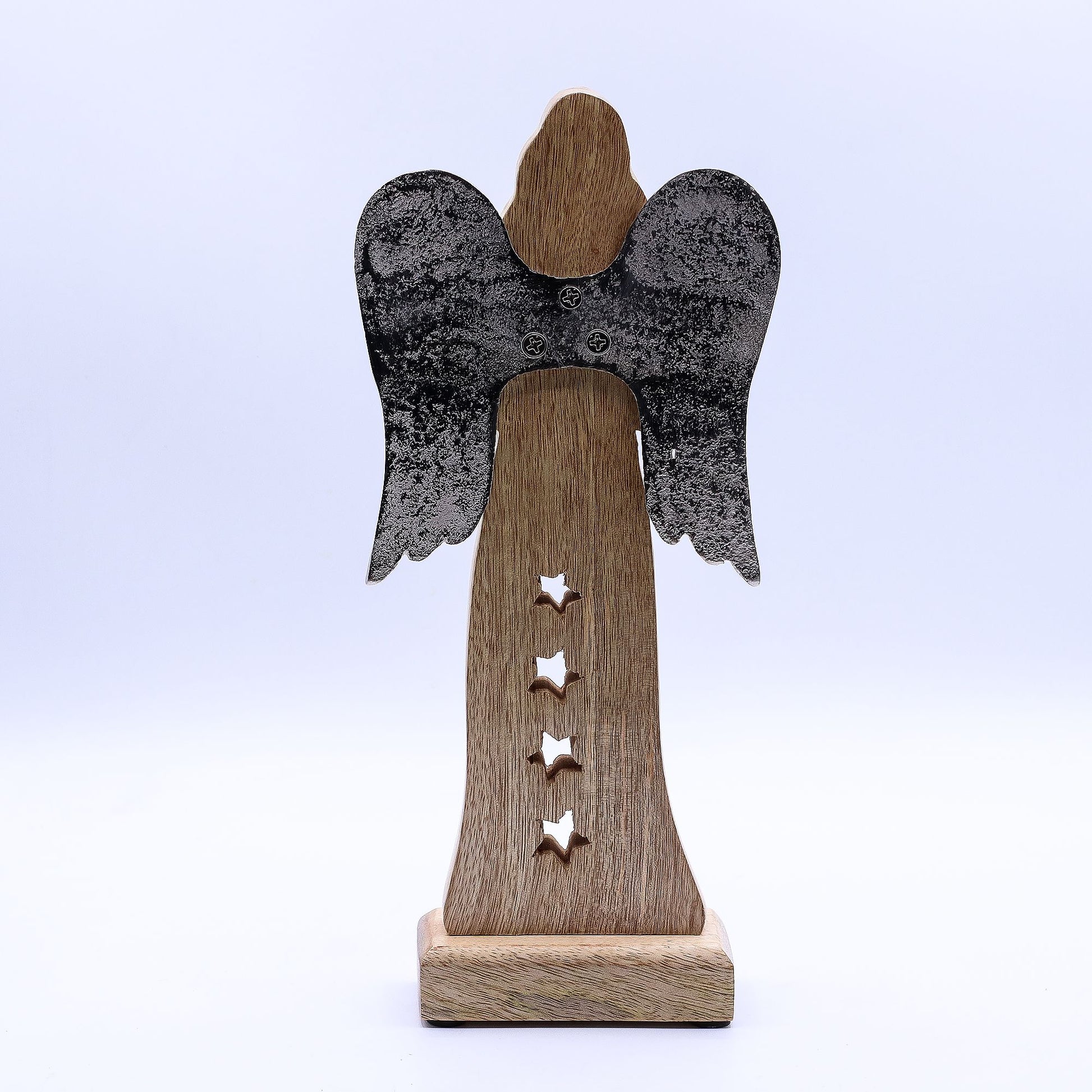Large Mango Wood Star Angel Metal Wings & Enamel Detail - Image large-mango-wood-star-angel-metal-wings--enamel-detail-wang-12