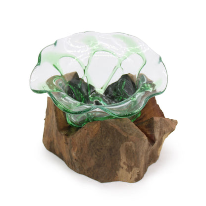Recycled Beer Bottles - Large Fancy Sweet Bowl on Wood - Image recycled-beer-bottles--large-fancy-sweet-bowl-on-wood-rbb-05